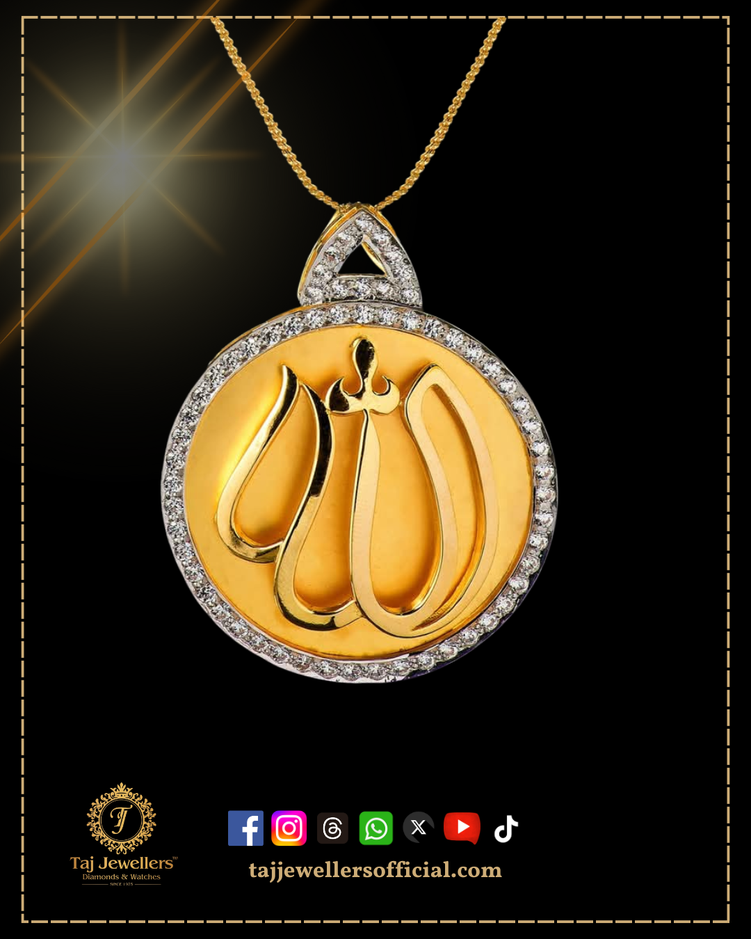 Gold Allah Name Locket	